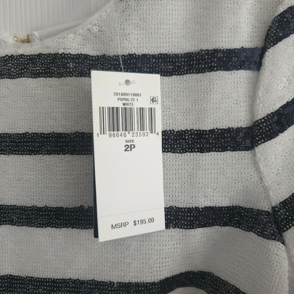 NWT Ralph Lauren Striped Sequin Short Sleeve Blouse - Picture 4 of 12